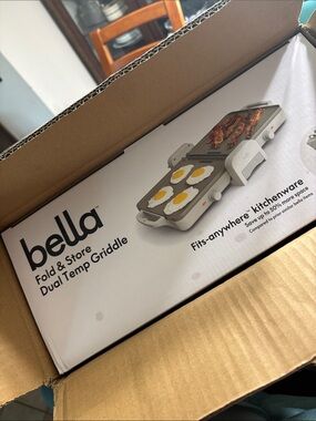 Bella Fold & Store Dual Temp Griddle - Light Gray